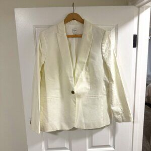 Cream J Crew blazer in bi-stretch cotton size 12